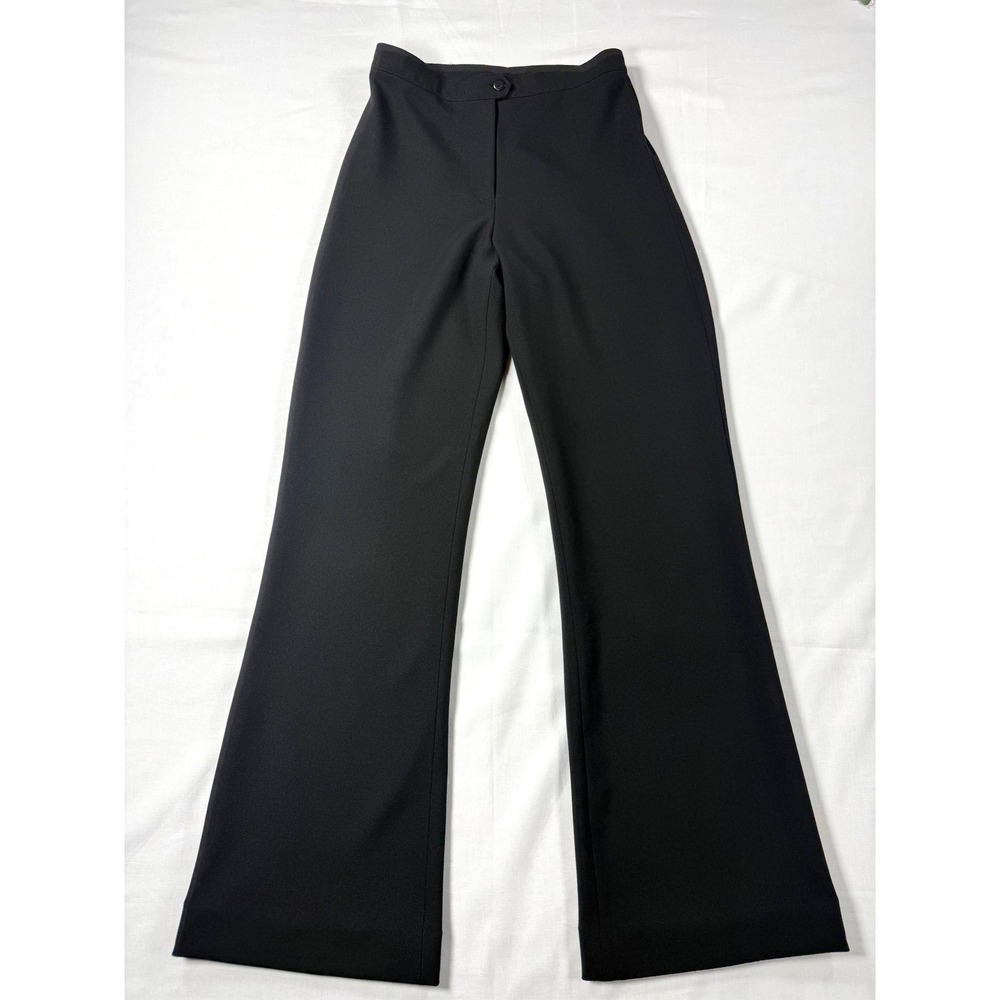 Handmade Custom Black Wool Blend Wide Leg Trousers - High Waist Pants Small 4-6